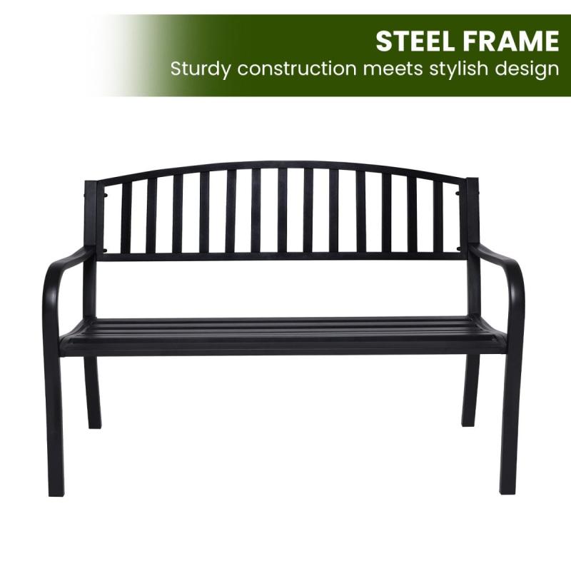 Wallaroo Steel Outdoor Garden Bench Classic