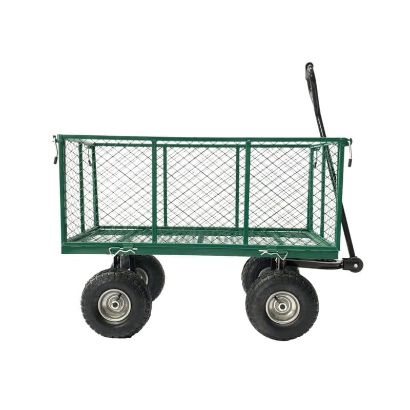 Steel Mesh Garden Trolley Cart Green