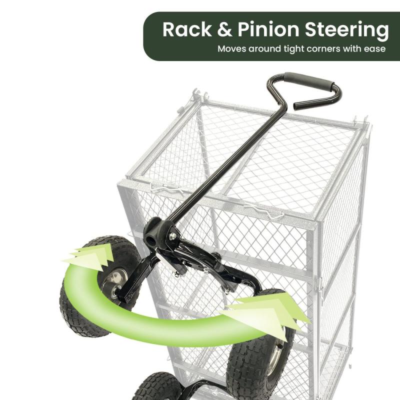 Steel Mesh Garden Trolley Cart Green