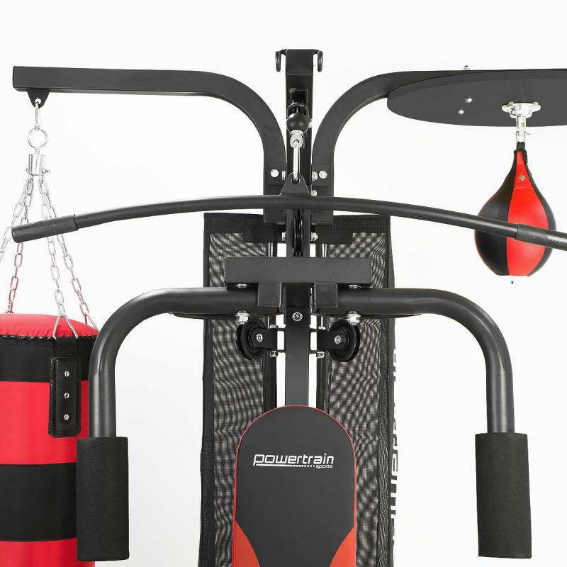 Powertrain Home Gym Station w/ Boxing Punching Bag & Speed Ball Multi