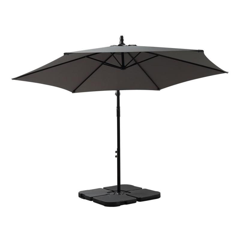 3M Outdoor Umbrella Cantilever Base Stand Cover Garden Patio Grey