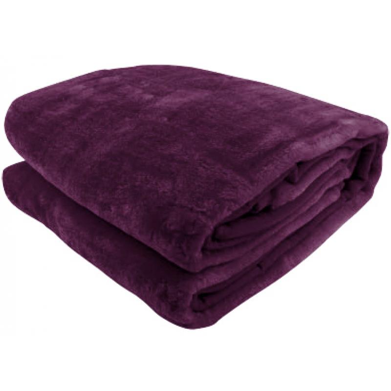 Laura Hill 600GSM DoubleSided Purple Queen Size Faux Mink Blanket