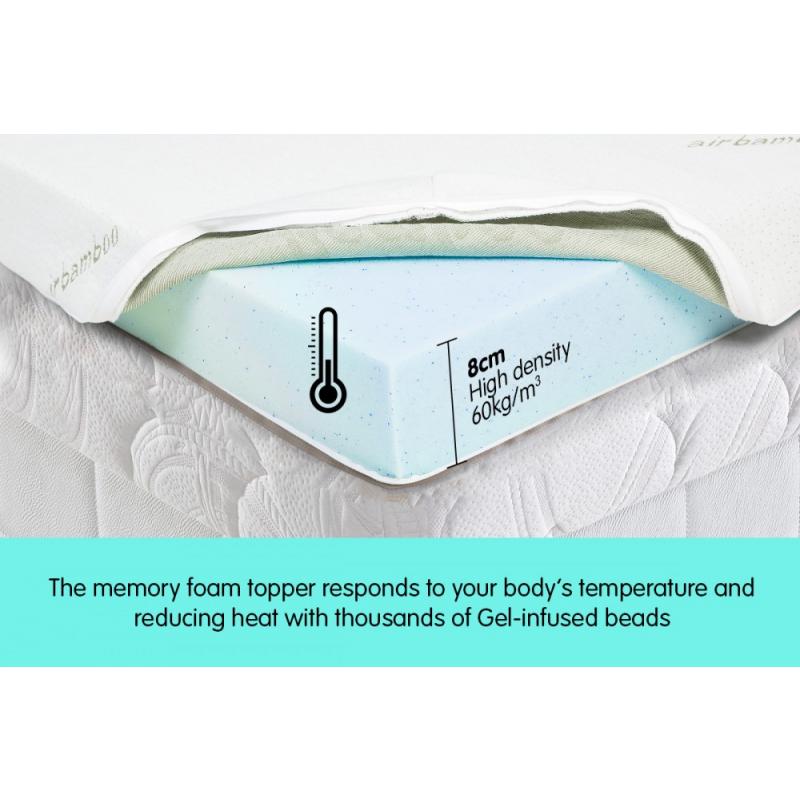 Cool GEL Memory Foam Mattress Topper King Single