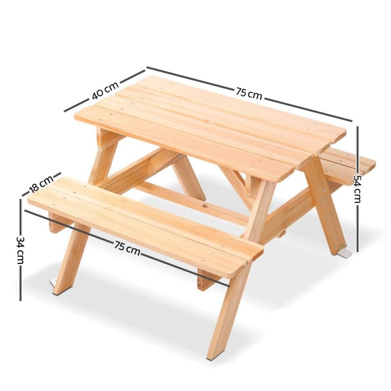 Kids Wooden Picnic Bench Set - Vivid | Kids Furniture