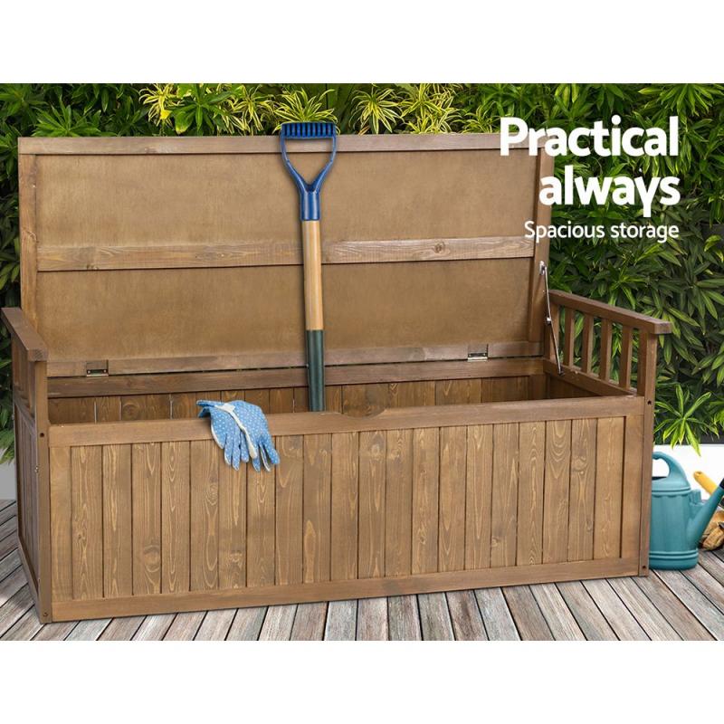 Outdoor Storage Box Wooden Garden Bench 128.5cm Toy Sheds XL