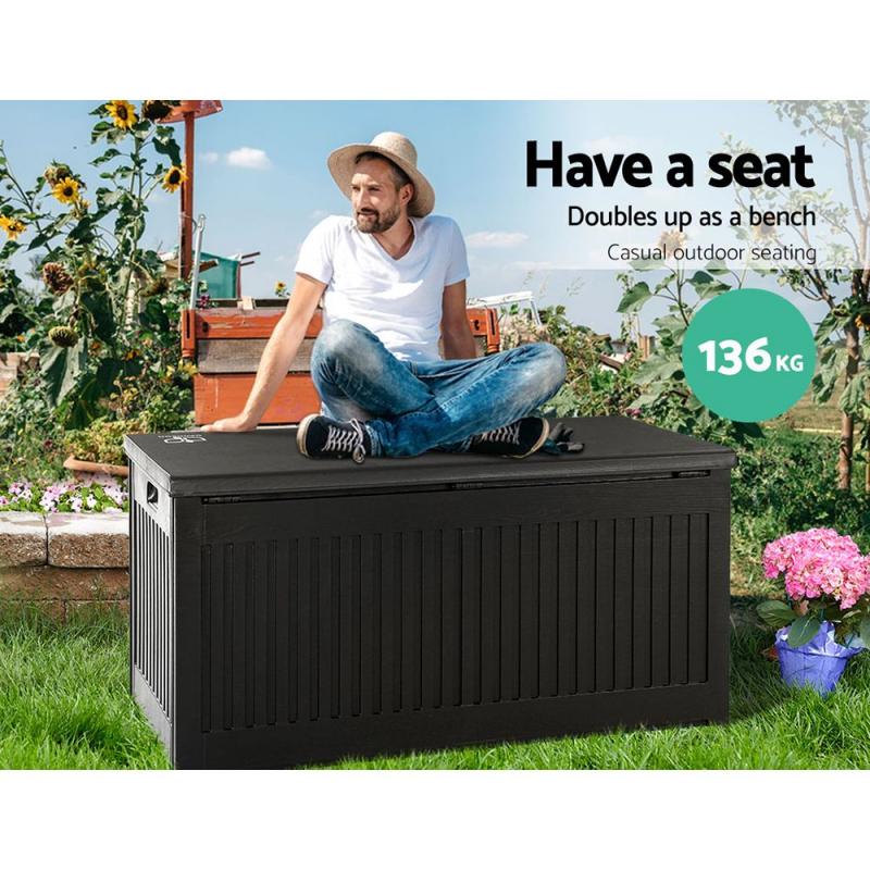 Outdoor Storage Container Garden Indoor Tool Chest Sheds 270L Black