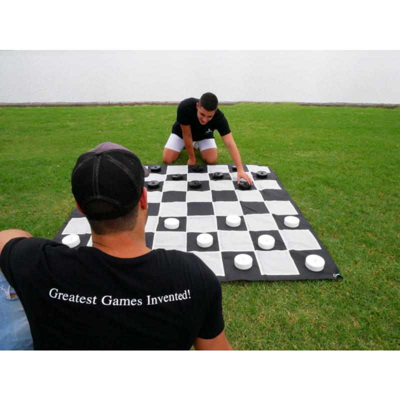 Giant Size Plastic Outdoor Checkers Game Set 1.5x1.5m