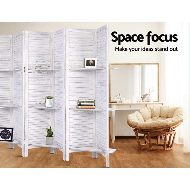 Room Divider Screen 8 Panel Privacy Foldable Dividers Timber Stand