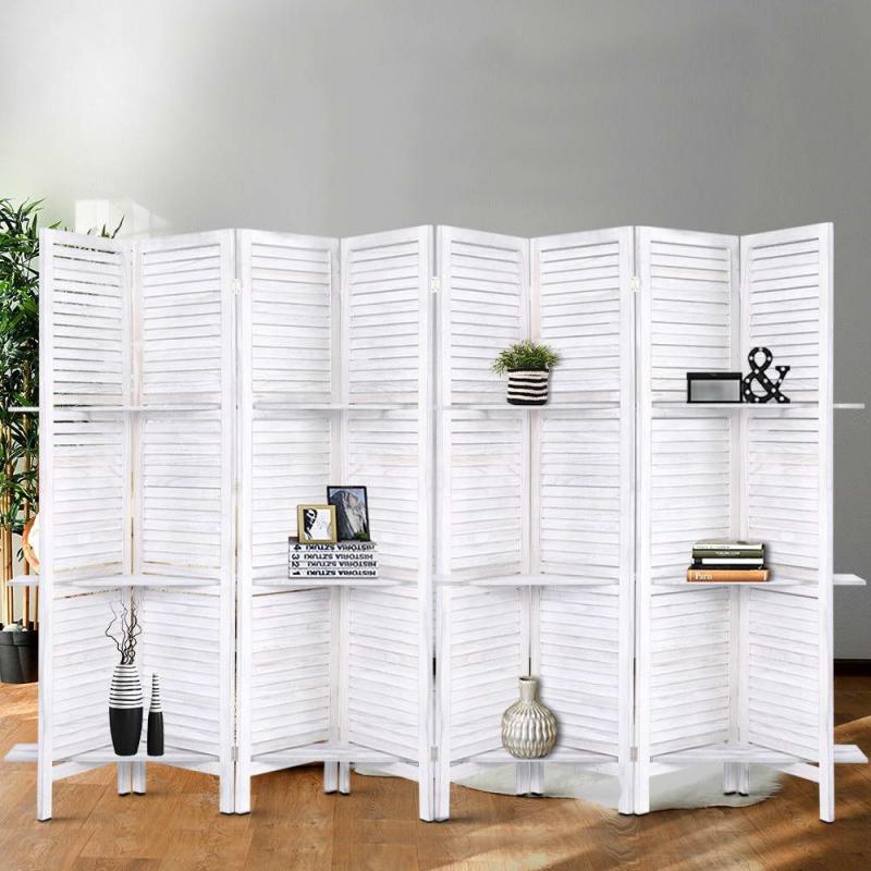 Room Divider Screen 8 Panel Privacy Foldable Dividers Timber Stand