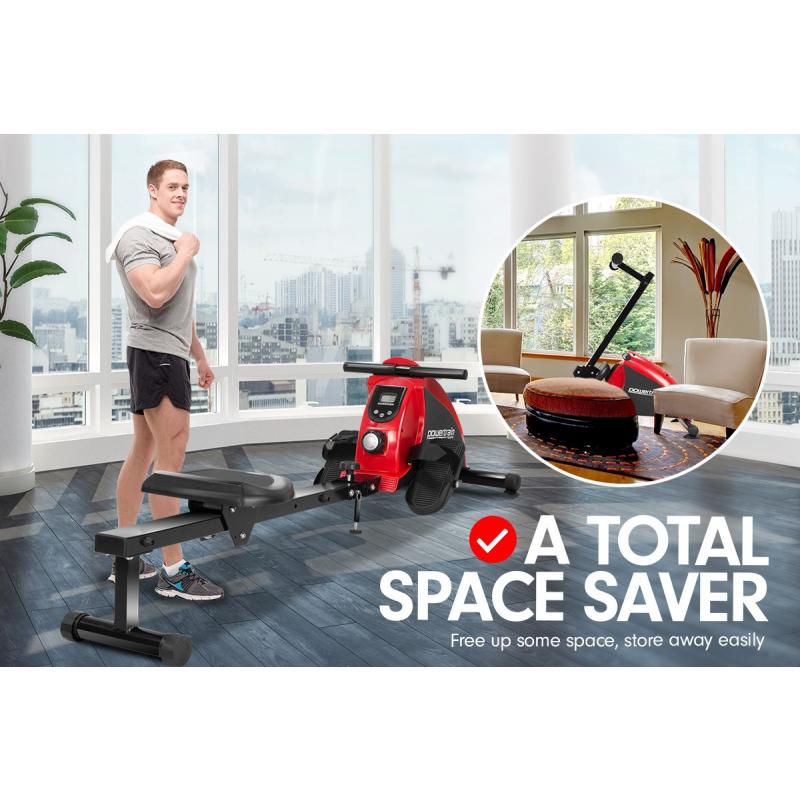 Powertrain Foldable Rowing Machine RWH02 Red