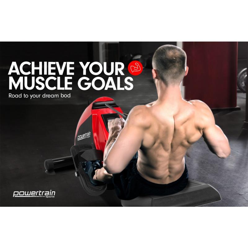 Powertrain Foldable Rowing Machine RWH02 Red