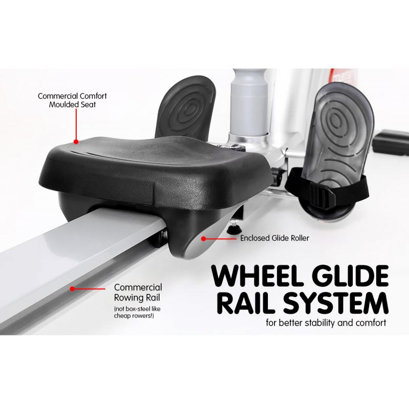 Powertrain Rowing Machine with Flywheel Silver