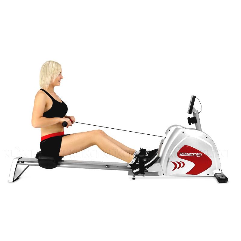 Powertrain Rowing Machine with Flywheel Silver