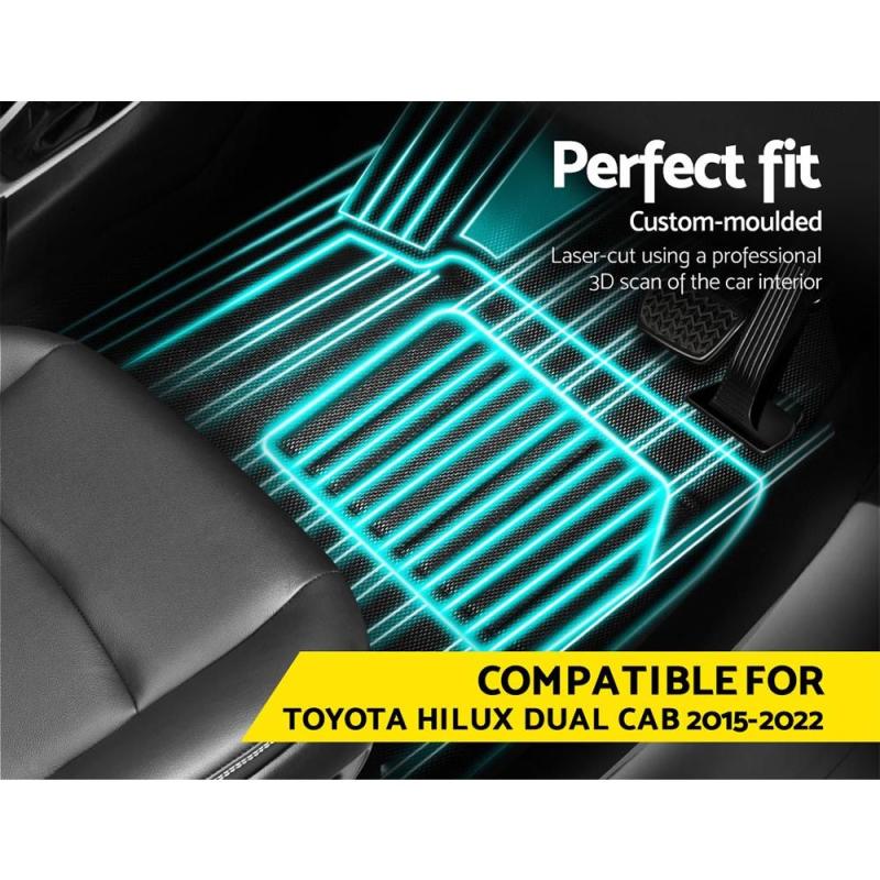 Car Rubber Floor Mats For Toyota Hilux Dual Cab 20152022