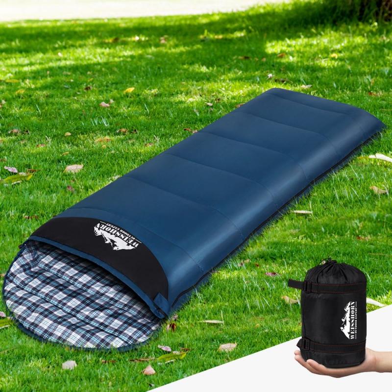 Sleeping Bag Bags Single Camping Hiking Navy