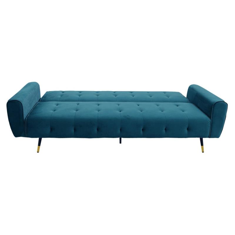 Ava Tufted Velvet Sofa Bed by Sarantino Green