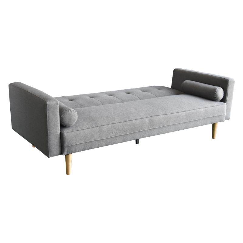Aria 3Seater Linen Sofa Bed with Bolsters by Sarantino Light Grey