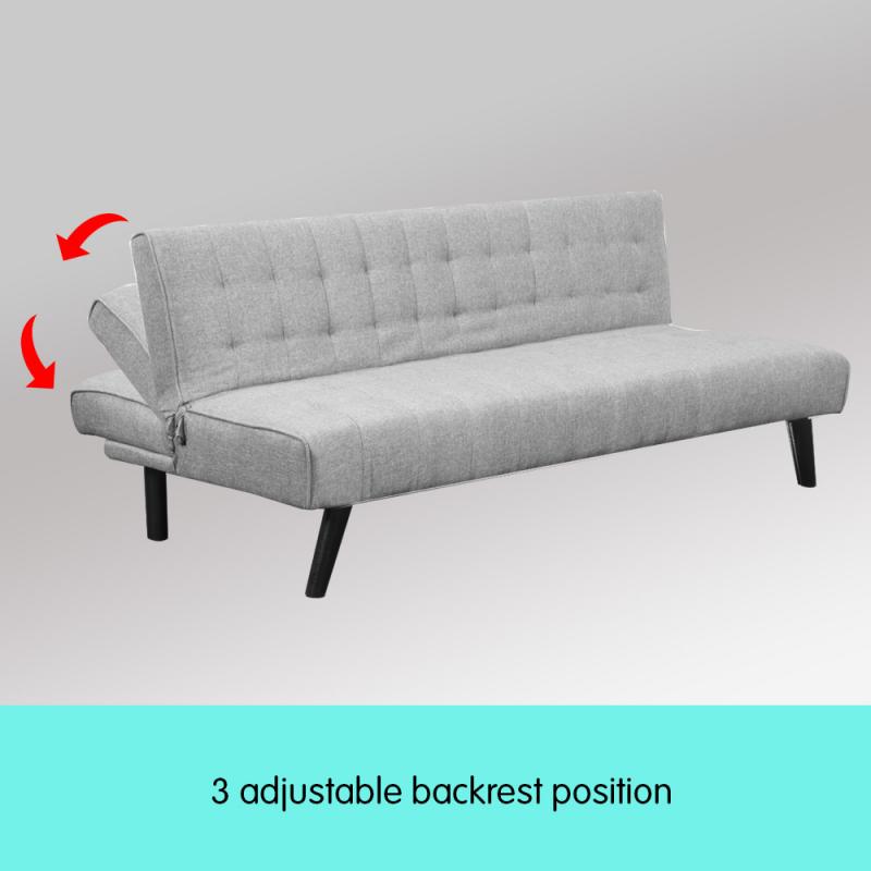 Alice Tufted Fabric Modular Sofa Bed with Chaise Lounge by Sarantino