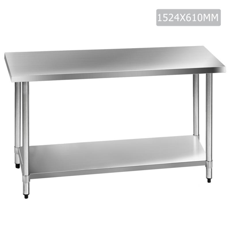 610 x 1524mm Commercial Stainless Steel Kitchen Bench