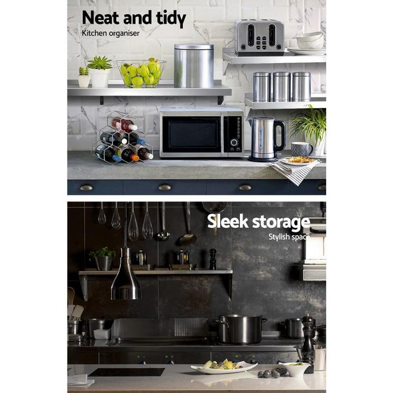 Stainless Steel Wall Shelf Kitchen Shelves Rack Mounted Display 900mm