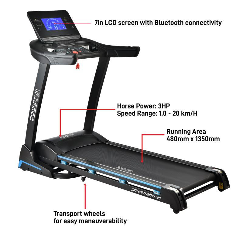 Powertrain V1200 Treadmill with ShockAbsorbing System