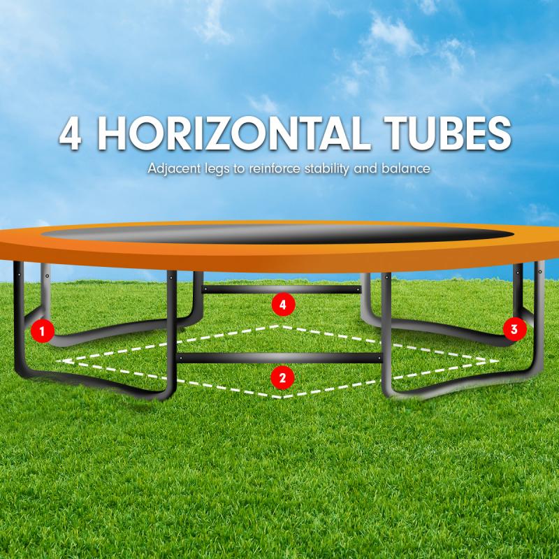 Kahuna Trampoline 8 ft x 14ft Oval Outdoor Orange Kids Trampolines