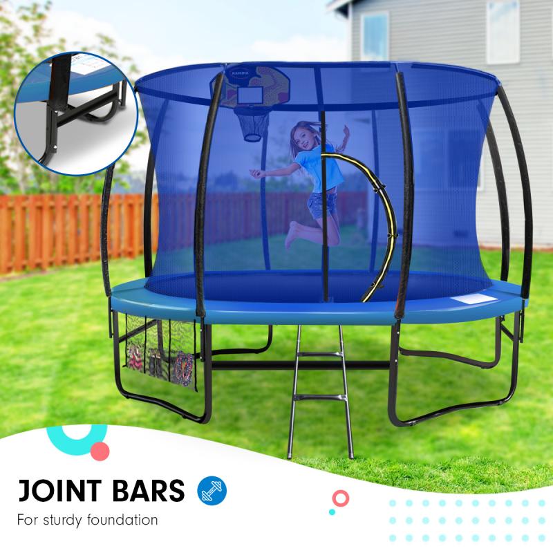 Kahuna 12 ft Trampoline with Blue Safety Net and Pad