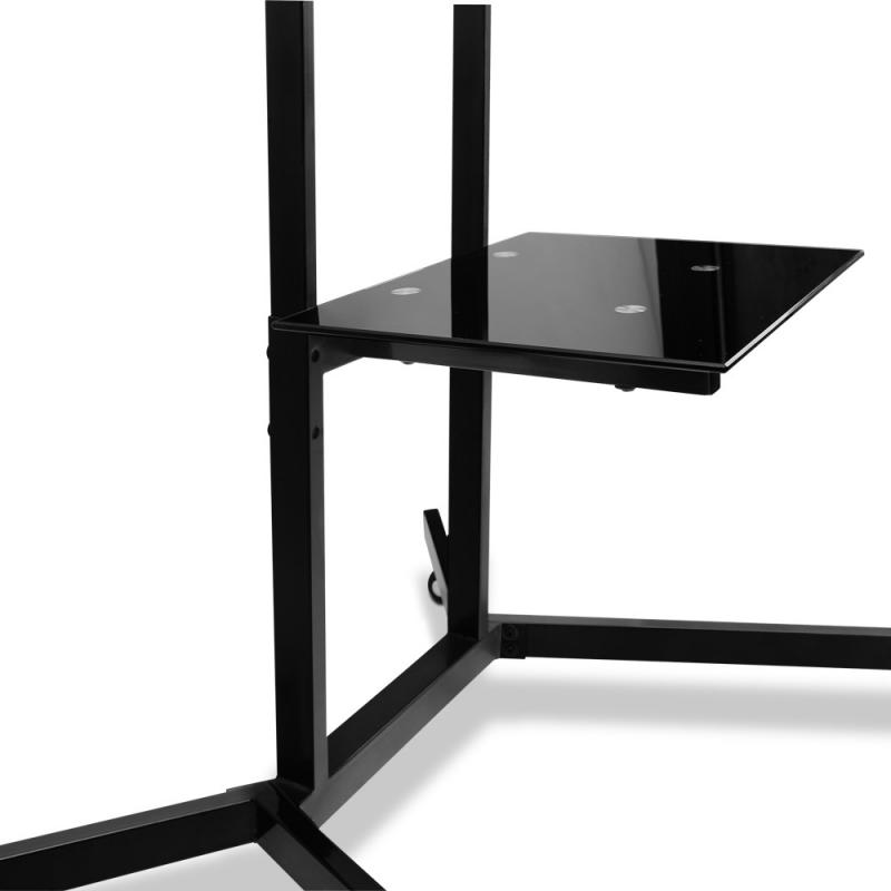 Portable TV Mount on Stand on Casters Black