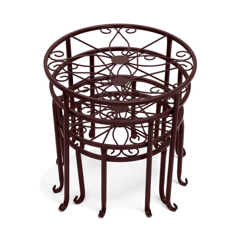 4 X Metal Outdoor Indoor Pot Plant Stand Garden Dcor Bronze