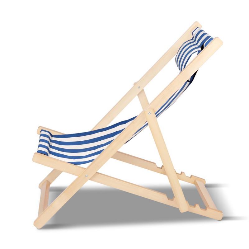 Foldable Beach Sling Chair Blue White