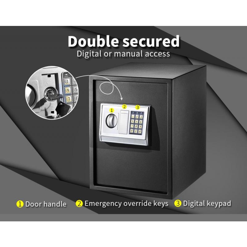 50L Electronic Safe Security Box with Removable Interior Shelf