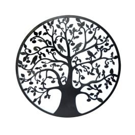 Black Tree Of Life Wall Art Hanging Metal Iron Sculpture Garden 60cm