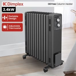 Dimplex 2.4kW Oil Free Column Heater Black - Portable Electric Radiator ...