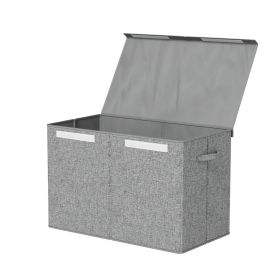 Large Toy Box Chest Storage With Flip-top Lid Foldable Organizer Bins Grey