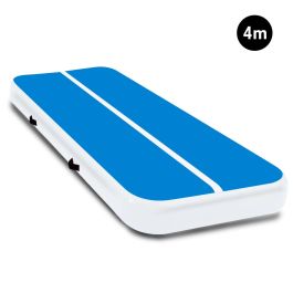St2 Inflatable Mat 4m x 1m Air Track Inflatable Tumbling Gymnastics Mat - Blue White
