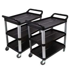 SOGA 2x 3 Tier Food Trolley Food Waste Cart Food Utility Mechanic