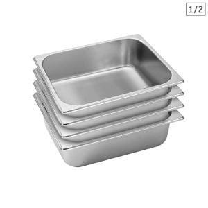 SOGA 4X Gastronorm 1/2 GN Pan 10cm Deep Stainless Steel Tray