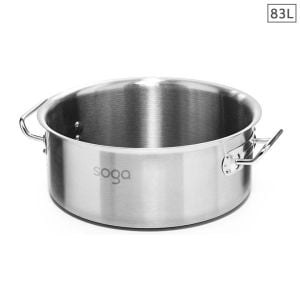 SOGA Stock Pot 83L Top Grade Thick Stainless Steel Stockpot