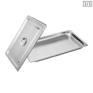 Gastronorm GN Pan Full Size 2cm Deep Stainless Steel Tray With Lid