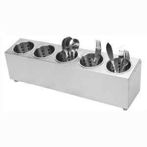 18/10 Stainless Steel Conical Utensils Cutlery Holder with 5 Holes