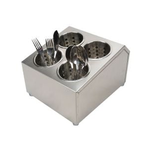 18/10 Stainless Steel Conical Utensils Square Cutlery Holder 4 Holes