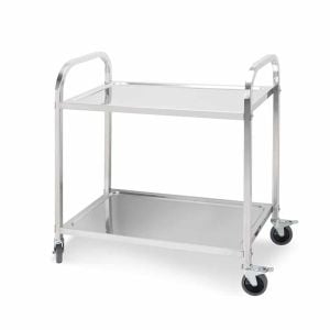 2 Tier 95x50x95cm Stainless Steel Kitchen Dining Food Cart Trolley