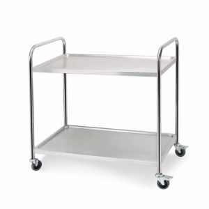 2 Tier 81x46x85cm Stainless Steel Kitchen Dining Food Cart Trolley