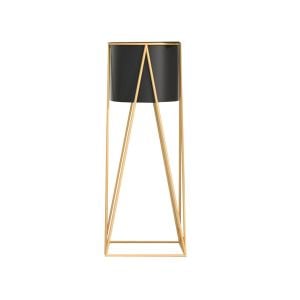 70cm Gold Metal Plant Stand Black Flower Pot Holder Corner Shelving