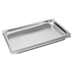 2X Gastronorm GN Pan Full Size 1/1 2cm Deep Stainless Steel Tray