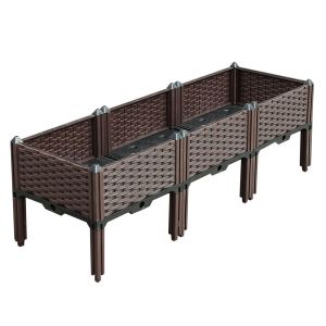 120cm Raised Garden Bed Planter Box Vegetable Plastic Plants w/ Legs