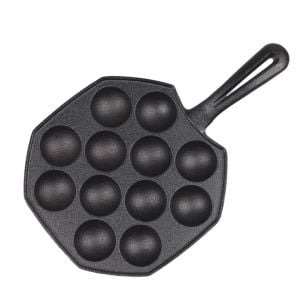 SOGA 18CM Cast Iron Non Stick Takoyaki Fry Pan Octopus Balls Maker
