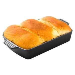 SOGA 33cm Cast Iron Rectangle Bread Cake Baking Dish Pan
