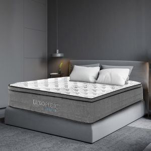 Luxopedic Pocket Spring Mattress  32CM Euro Top Double - White  Grey