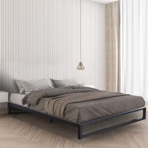 Milano Decor Metal Bed Frame Mattress Base Platform  King - Black